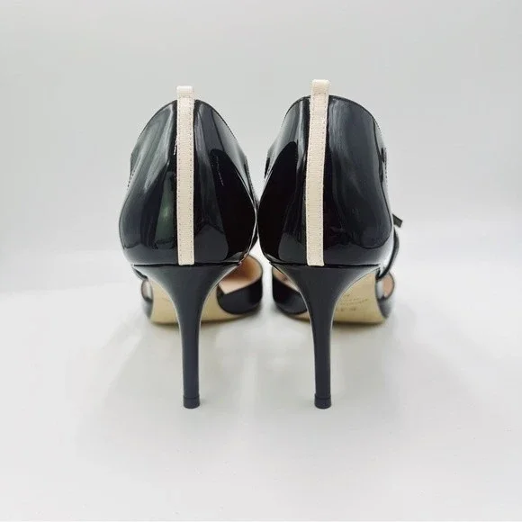 SJP Sarah Jessica Parker Size 40.5 10.5 Black Patent Leather Pump Heels Shoes‎